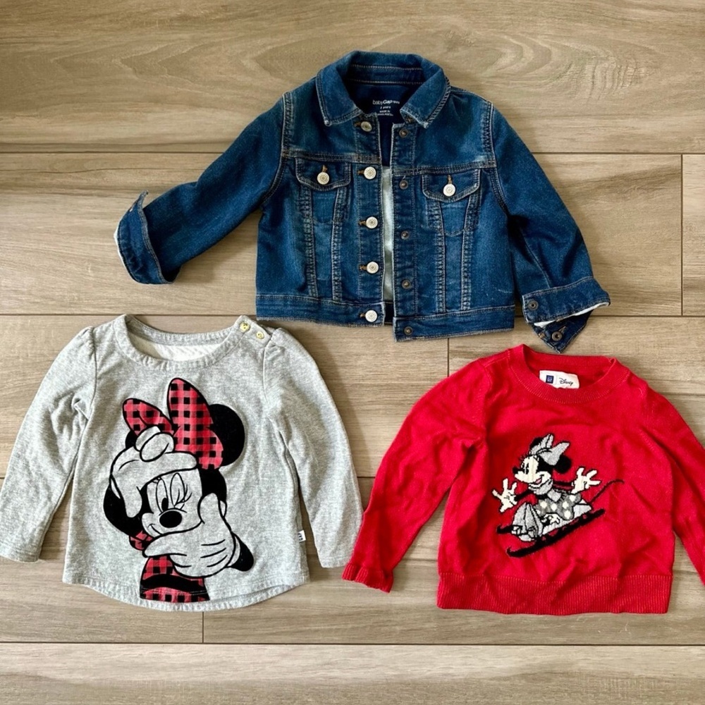 2 Disney Minnie Mouse Sweater girls 2t bundle gap bundle
